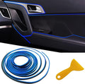 Car Interior Trim Strips,Universal 16.4 ft Car Electroplating Decoration Styling Door Dashboard, Flexible Interior Trim Accessories with Installing Tool(Blue)