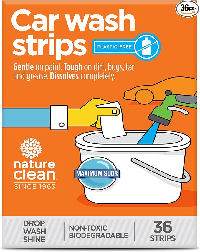 Eco-Friendly Foaming Car Wash Soap Strips 36 count- Your Non-Toxic Car Detergent Solution for a Gleaming Ride!