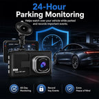 3-inch 1080p High-Definition Dash cam for Cars, 24 Hour Recording, 170° Large Wide-Angle,Super Night Vision, G-Sensor Parking Monitoring Loop Video Motion Detection