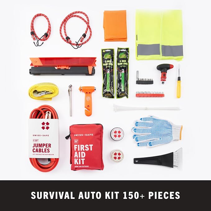 2-in-1 First Aid Kit for Car, Travel & Home, Businesses - Bonus Mini Kit for Medical Emergency Aid, Survival, Camping - 233 Piece, Car FAK