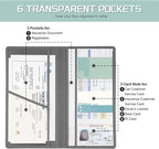 2Pack Car Registration and Insurance Holder,Car Document Holder for Cards License with Magnetic Shut,Vehicle Glove Box Car Organizer for Documents, Cards, License(Gray)