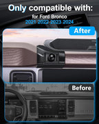 Custom Fit Phone Mount for Ford Bronco with Custom Base | Car Phone Holder for Ford Bronco 2021 2022 2023 2024 Car Accessories