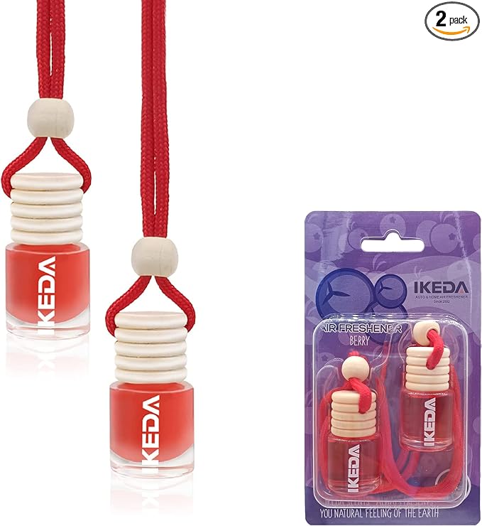 ikeda fragrance Car Air Freshener 4ml Car Scents | 45-Days Keep Fragrance | Automotive Hanging Diffuser Bottles | Remove Auto Odor Long-Lasting Fresh Air for Home Deodorizer…… (Berry)