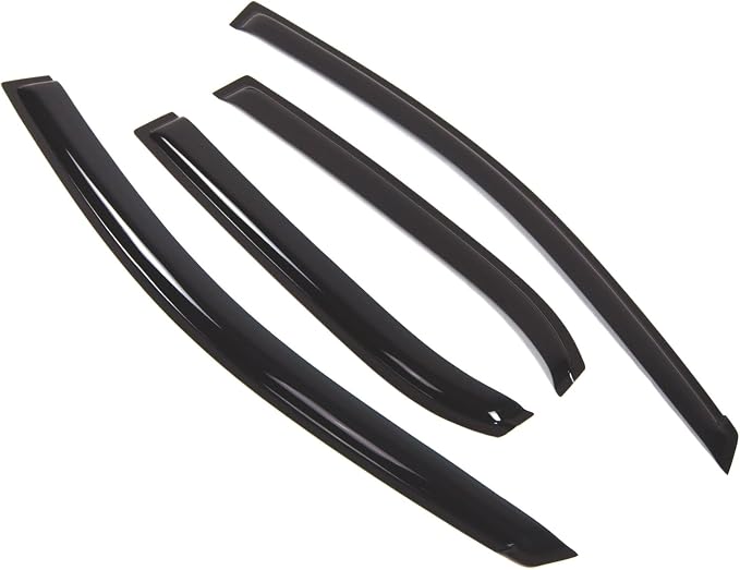 WD2-422RM Dark Smoke 4 Pcs Set Window Visor (Outside Mount) Deflector Rain Guard Compatible with 2009-2013 Toyota Corolla Sedan