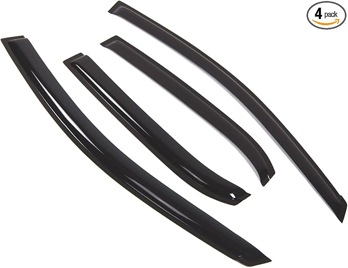 Outside Mount Window Vent Visors Rain Guards Compatible with Toyota Corolla Sedan 2009-2013 | Side Window Wind Deflectors Rain Shields | Black Tinted, 4 Pcs Set, BGWV-422
