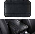 Car Center Console Cover, Upgraded Leather Car Armrest Cushion, Universal Waterproof Cushion Pad, Non-Slip Car Interior Accessories, Fits Most Sedans SUVs Trucks (Black Line)