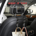 4PCS Car Seat Headrest Hook, Adjustable Vehicle Backseat Hanger Storage Organizer, Universal Seat Back Holder Hooks for Purse Coat Grocery Bag, Car Accessories (Black)
