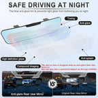 Anti Glare Rear View Mirror, Universal 12'' (305mm), Wide Angle Panoramic Convex Rearview Mirror, Clip-on to Original to Eliminate Blind Spot and Antiglare for Cars SUV Trucks