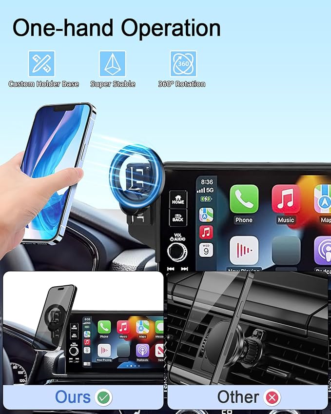 PZK Car Phone Mount for 2021 2022 2023 2024 Chevy Tahoe/Suburban/GMC Yukon | 10.2-inch Screen MagSafe Magnetic Car Phone Holder Compatible with MagSafe 360° Rotation LT/Z71/RST/Premier/High Country