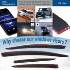 4pcs Front+Rear Smoke Tint Sun/Rain Guard Outside Mount Tape-On Vent Window Visors Compatible with 12-15 Civic 4-Door Sedan