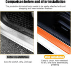 4PCS Car Door Sill Protector, 3D Carbon Fiber Vehicle Entry Edge Guard Trim, Anti-Scratch Automotive Threshold Sill Cover Strips Accessories, Universal for SUV, Sedan, Truck (Orange)