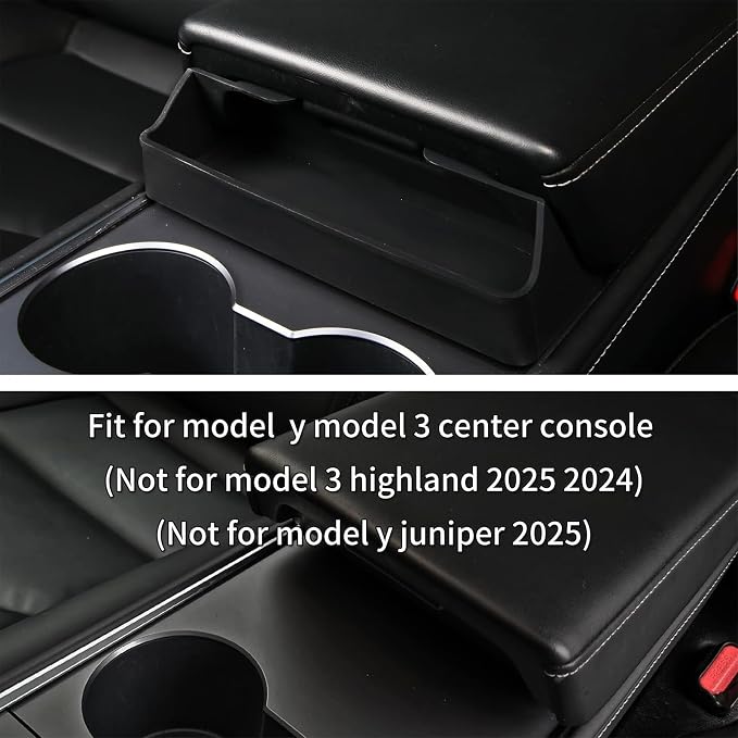 for Tesla Model Y 2024-2020 and Model 3 2023-2017 Accessories Center Console Organizer Tray Armrest Storage Box Silicone Sunglasses Coin Holder