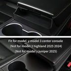 for Tesla Model Y 2024-2020 and Model 3 2023-2017 Accessories Center Console Organizer Tray Armrest Storage Box Silicone Sunglasses Coin Holder