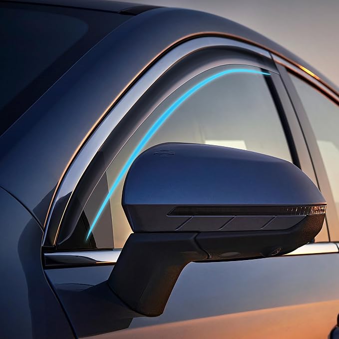 4Pcs Set Tape-On Rain Guards Window Visors for Acura TL Sedan 2009-2014 Window Deflectors Black