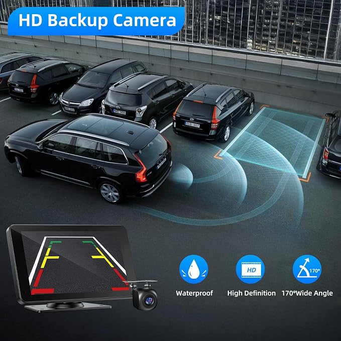 Wireless Carplay and Android Auto Screen for Car, 7" HD Portable Touch Screen Car Stereo with Bluetooth, Backup Camera, Navigation, Mirror Link for All Vehicles