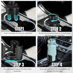 Car Cup Holder Expander, Auto Cup Organizer Expander Holder, Auto Insert Cup Holders with Adjustable Base, Automatic Car Cup Holder Expander Holds Large Water Bottles for Most Coffee Mugs