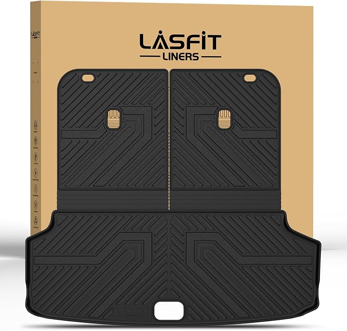 Backrest & Cargo Mats for Kia EV9 2024-2026, All Weather TPE Easy Clean Durable No-Curling Custom Fit for Kia EV9 2026 2025 2024 Trunk Liners & Seatback, Black