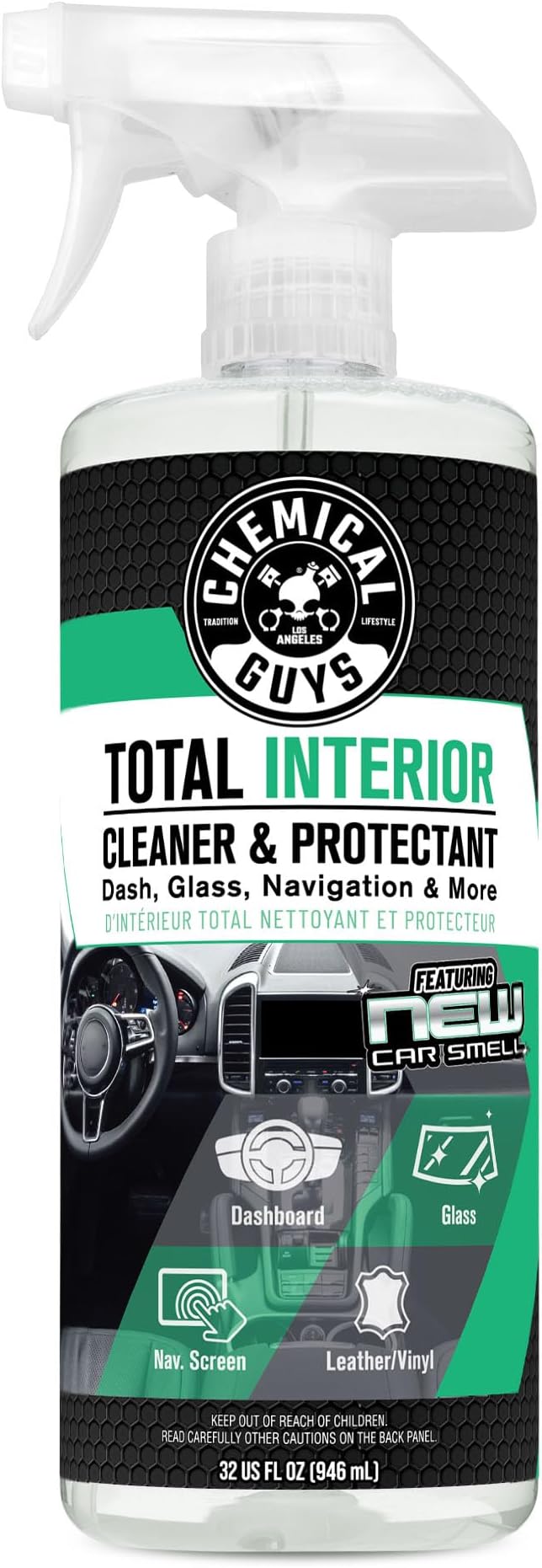 Total Interior Cleaner and Protectant, New Car Smell, (Safe for Cars, Trucks, SUVs, Jeeps, RVs & More) Extra Large 32 fl oz
