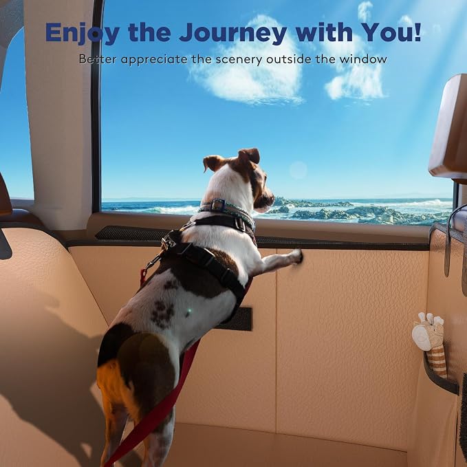 XL Back Seat Extender for Dogs, Hard Bottom Dog Car Seat Cover for Truck Back Seat, Upgraded PU Leather Waterproof Anti-Scratch, Large Space Back Seat Cover for Full Size Truck SUV, Brown