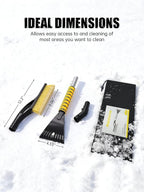 27" Snow Brush and Ice Scrapers for Car Windshield, Yellow, 2 Pack | Detachable Windshield Scraper, Snow Removal Tool with Curved Connector & Ergonomic Foam Grip for Cars, Trucks, SUVs