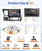 8Core Car Stereo for Honda Civic 2006 to 2011 Wireless Apple CarPlay Android Auto, 10.1IN IPS Touch Screen for Civic Audio Receiver Android Unit 5G WiFi GPS Navi FM RDS EQ DSP HiFi SWC Camera