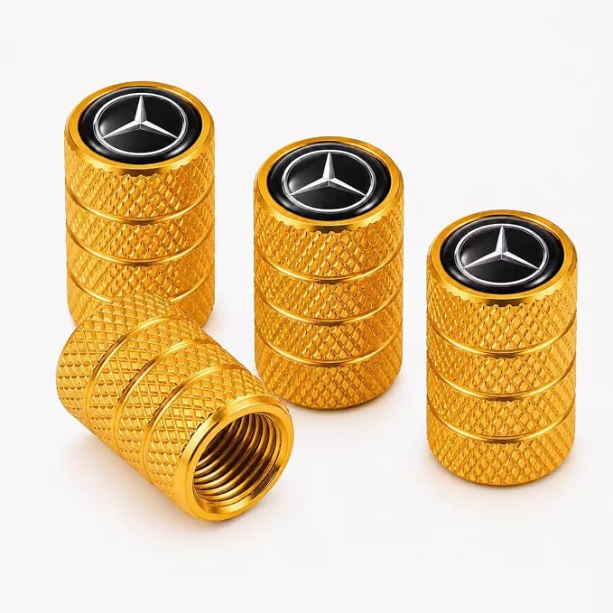 Car Tire Valve Stem Caps for Automobiles,Dust Caps Compatible with Mercedes Benz CESM CLK GLK GL AB GLS GLE AMG Series Car Tires，Alloy Leak-Proof Valve Cover