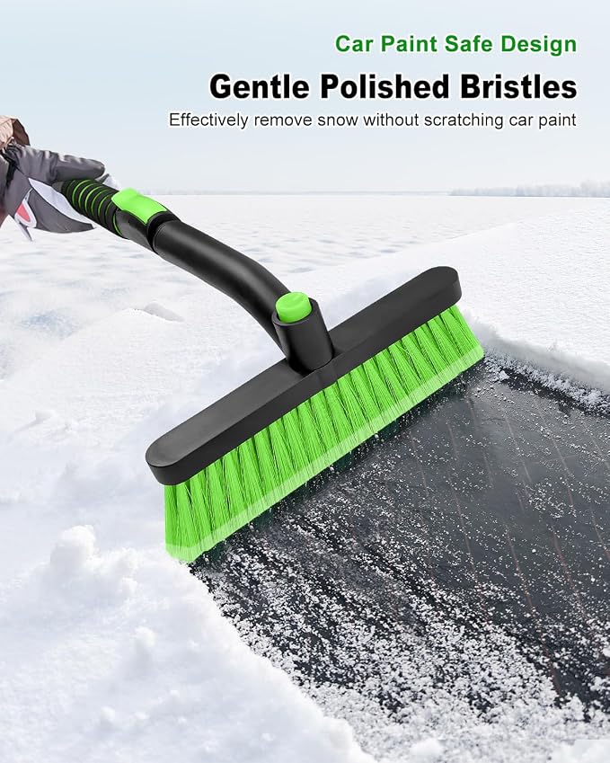 Ice Scraper with Snow Brush for Car Windshield, Upgraded Extendable Snow Brush with Foam Grip for Truck SUV Vehicle Windows