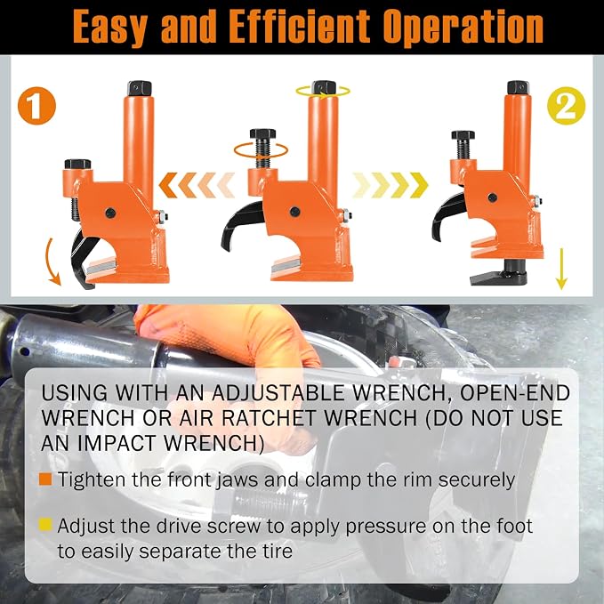 Manual Tire Bead Breaker with Rubber Pad, 38"-42" Tires Changer Tool, Heavy-Duty Tire Repair Tool for ATV, Golf Cart, Trucks, Bus, Motorcycles, Tractors and More Cars