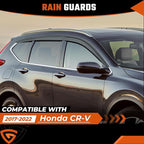 Rain Guards Compatible with Honda CR-V 2017 2018 2019 2020 2021 2022, Tape-on Durable Side Window Sun Wind Deflectors, 2017-2022 CRV Rain Guard Black 6 PCS