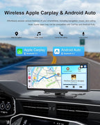 HK5 Carplay Screen for Car, 10.26’’ HD Wireless Apple Carplay & Android Auto Touchscreen with Backup Camera, Car Play Screen iOS 26 Compatible, GPS Navigation/Mirror Link/Siri/FM (No Front Camera)