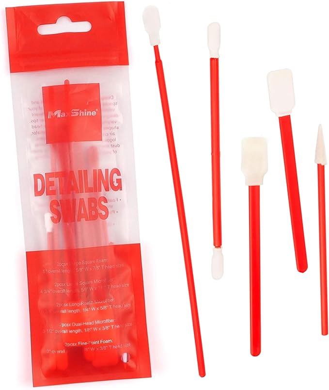 Universal Detailing Swabs | Precision Cleaning Tools for Tight Areas, Vents, Emblems & Hard-to-Reach Spots | Lint-Free Reusable Swabs for Interior & Exterior Car Detailing