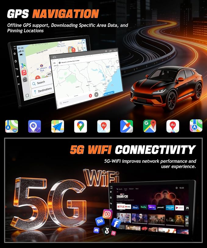 8Core Android Car Stereo for Honda Civic 2006 to 2011 Wireless Apple CarPlay Android Auto, Radio for Honda Civic Car Play, 5G WiFi GPS Navi FM RDS EQ DSP Audio Receiver SWC AHD Camera, 2G+32G