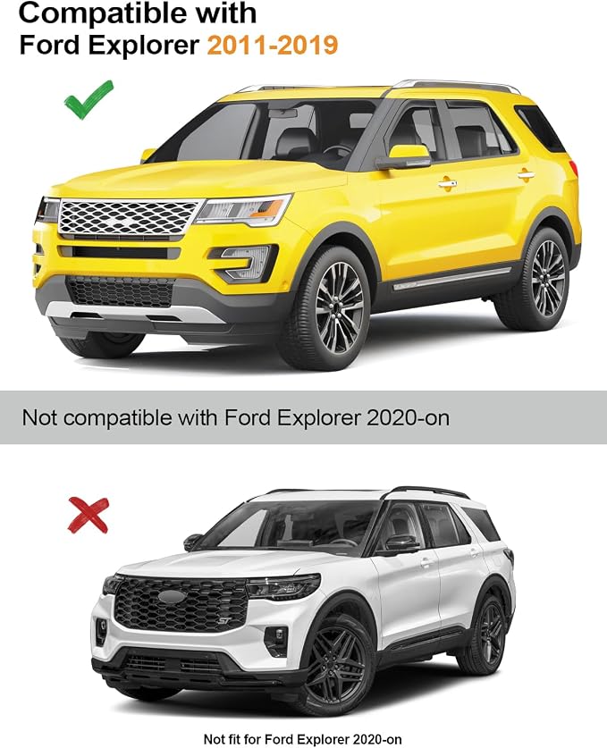 in-Channel Window Rain Guards for Ford Explorer 2011-2019 Rain Guards Extra Durable Side Window Deflectors Visors Vent Visors Vent Shades Exterior Car Accessories-4pcs
