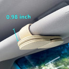 Sunglass Holder for Car Visor Clip, Magnetic Leather Eyeglass Hanger Clip for Car, Square Car Visor Accessories (White)