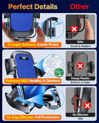 [True Upgrade for Safety] YRU Car Phone Holder Mount [Patent & Military-Grade]Dashboard Cell Phone Holder for Car Vent Windshield Phone Stand for iPhone 17 16 15 14 13 Pro Max Truck Samsung, Dark Blue