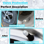 4Pcs Car Tire Valve Stem Caps, Bling Tire Air Cap for Car, Car Accessories for Women Universal Stem Covers, Plastic Liner Corrosion Resistant Tires Valve Cap with O Rubber Ring,Crystal Diamond