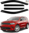 Durango Rain Guards - Window Visors for Dodge Durango 2011-2025 2026, Outside-Mount Tape-On Side Window Wind Deflectors for Durango Accessories, Vent Visors Shades Rainproof Black 4PCS