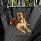 Dog Car Seat Cover for Back Seat - Hard Bottom Supports 400lbs, with Mesh Window & Non-Slip Bottom, for SUV & Truck (Black)