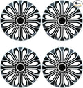 Hubcaps,16 inch hubcaps Set of 4, Wheel Rim Cover ABS Material, Snap On Car Truck SUV Replacement, for Toyota Camry Nissan Mazda etc, Black&Silver