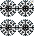 Hubcaps,16 inch hubcaps Set of 4, Wheel Rim Cover ABS Material, Snap On Car Truck SUV Replacement, for Toyota Camry Nissan Mazda etc, Black&Silver