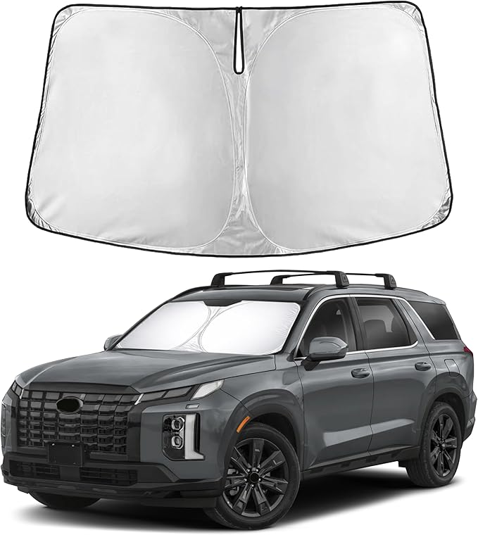 Windshield Sunshade Compatible for Hyundai Palisade 2020-2024 2025 2026, Sun Visor for Front Windshield & Window Sun Shade Cover, UV Heat Blocker & Protector, Car Accessories
