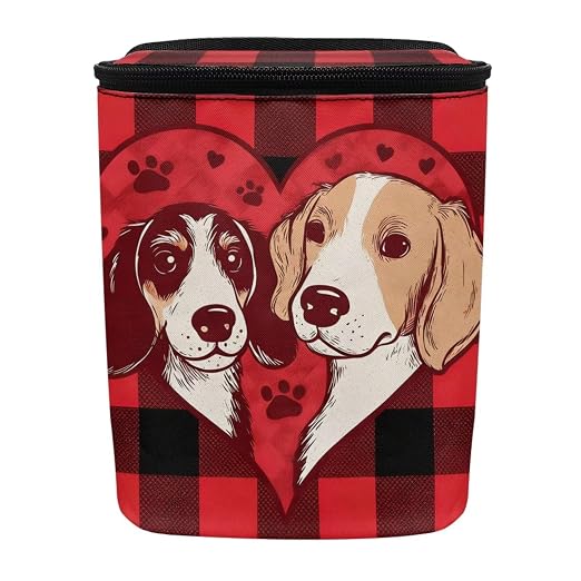 Dog Paw Scottish Tartan Print Car Trash Can with Lid, Leak Proof Auto Trash Bag Hanging Vehicle Garbage Can Multipurpose Storage Container for Back Seat Road Trip