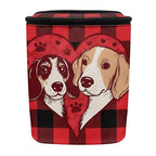 Dog Paw Scottish Tartan Print Car Trash Can with Lid, Leak Proof Auto Trash Bag Hanging Vehicle Garbage Can Multipurpose Storage Container for Back Seat Road Trip