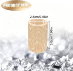 Upright Car Chapstick Holder, Bling Insulating Lip Balm Holder,Rhinestone Car Accessories for Women Interior,Suitable for Most Vehicles. (Champagne Gold)