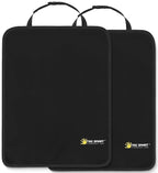 Luxury Clean-Edge Kick Mats - Seat Back Protectors and Seat Covers with Invisible Strap and Stiff Edging (2 Mats)