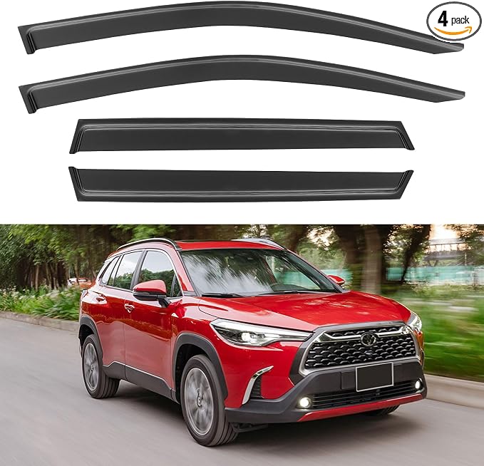 Window Visors Rain Guards for 2022 2023 2024 2025 2026 Toyota Corolla Cross, Out-Channel Window Vent Wind Deflectors Visors Shades for 22 23 24 25 26 Corolla Cross L LE XLE