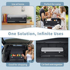 SUV Trunk Organizer, Collapsible Car Trunk Organizer with Lid and Sturdy Handle Car Trunk Leather Storage Box SVU Cargo Storage (Grey, 27.1 x 11.4 x 12.2in)