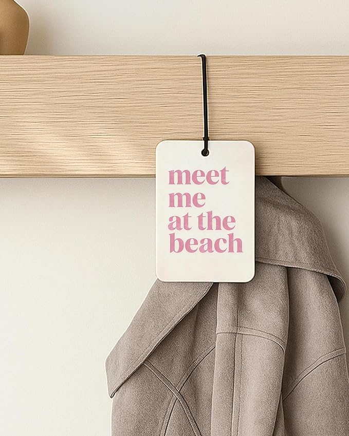 Pink Coastal Beach Car Air Freshener 4 Pcs Coconut Scented, Preppy Palm Tree Sunglasses Car Accessories Mirror Decor for Women, Girly Beachy Hanging Air Freshener for Cars Closet Drawer Books