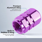 Car Tire Valve Stem Caps, 12pcs Air Caps Cover, Universal for Cars, SUVs, Bike, Trucks and Motorcycles-Purple