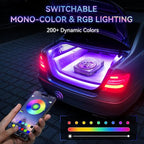 Andeman 1000W Smart Car Subwoofer with Remote & APP Dual Control - 10" Slim Under Seat Powered Bass, 16M RGB Color Lights, Built-in Amp & Hi/Lo Input for Car/Truck/SUV/Jeep/MPV